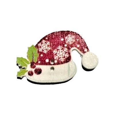 Knoflík dřevěný vánoční čepice – Zboží Dáma