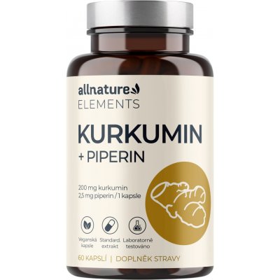 Allnature kurkumin s piperinem 60 kapslí – Hledejceny.cz