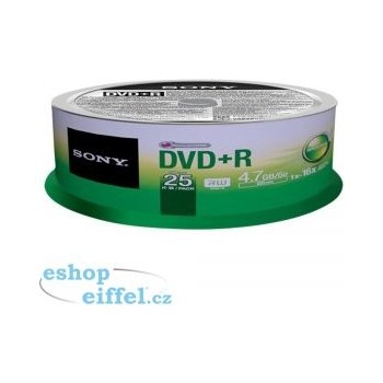 Sony DVD+R 4,7GB 16x, cakebox, 25ks (25DPR47SP)
