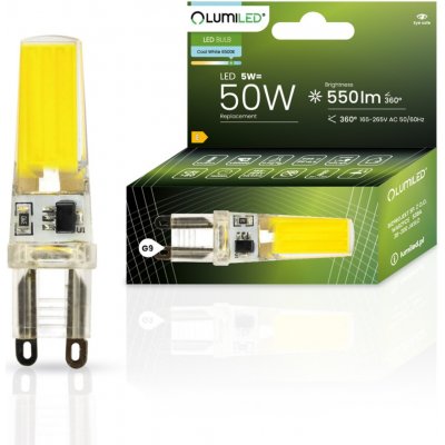 Lumiled LED žárovka LED G9 corn G9 5W = 60W 550lm 6000K Studená bílá 360° COB – Hledejceny.cz