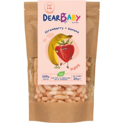 Dear Baby Přírodní křupky Jahoda a Banán 25 g – Zboží Dáma