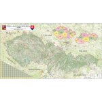 Česká a Slovenská rep. silniční obří - magnetická mapa 200 x 120 cm ve stříbrném hliníkovém rámu – Zboží Mobilmania
