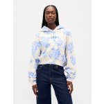 GAP mikina s kapucí Logo Cropped Modrá Modrá – Zboží Dáma