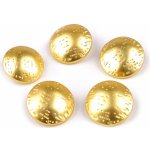 Kovový knoflík jemně tepaný velikost 24"; 30"; 38", střední, 6 (38") žluté zlato – Sleviste.cz