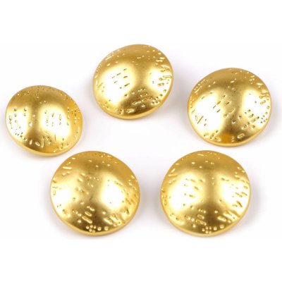 Kovový knoflík jemně tepaný velikost 24"; 30"; 38", střední, 6 (38") žluté zlato – Sleviste.cz