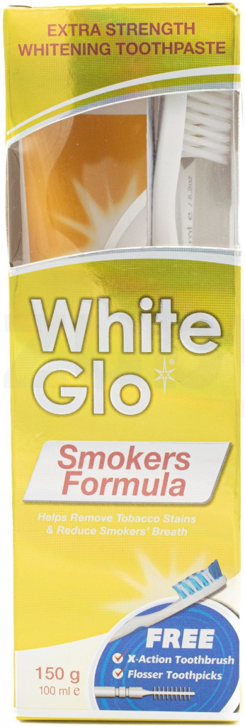 Whit Glo bělící pasta pro kuřáky 150 g + kartáček dárková sada
