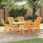 Omaxi 689629 Sklopné křeslo 6 ks Hnědá 57 x 71 x 90cm dřevo – Hledejceny.cz