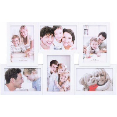 Fotorámeček na 6 fotek, 44x28 cm, bílý SPRINGOS PANORAMA – Zboží Živě