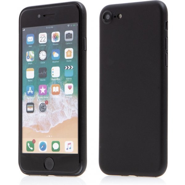 Pouzdro a kryt na mobilní telefon Pouzdro AppleMix Apple iPhone 7 / 8 / SE 2020 / SE 2022 - ochrana čočky - ultratenké - plastové - matné - černé