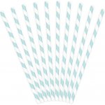 PartyDeco Brčka designová s cik cak proužky tmavě tyrkysová 10 ks – Zboží Dáma