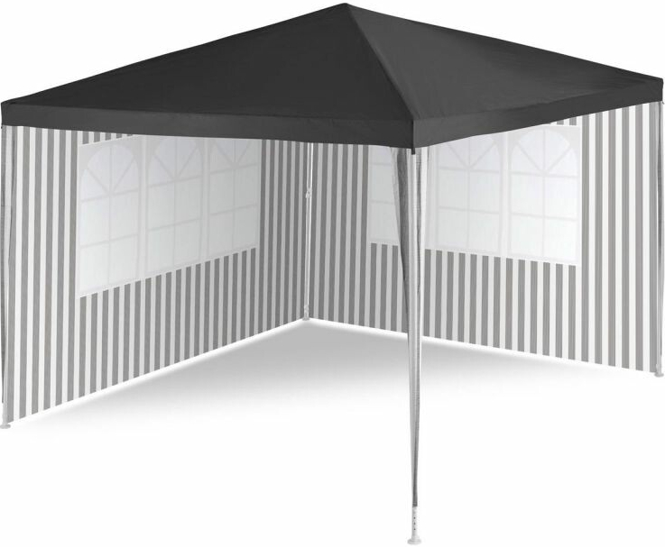 Garthen D71372 Zahradní párty stan - antracit, 3 x 3 m + 2 bočnice