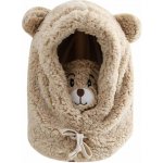 Zimní čepice 2v1 s integrovaným komínem šálou béžová – Zboží Dáma