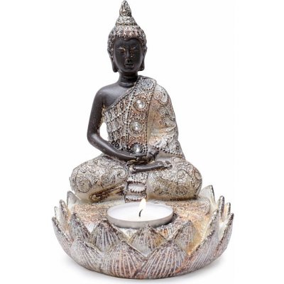 Nefertitis Buddha meditující thajská soška se svícnem pro čajovou svíčku 15 cm - výška cca 15 cm – Sleviste.cz
