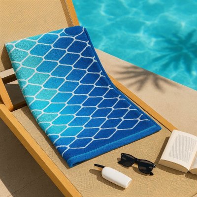 Sleep-well plážová osuška OCEÁN přeliv modré froté 90 x 170 cm – Zboží Mobilmania