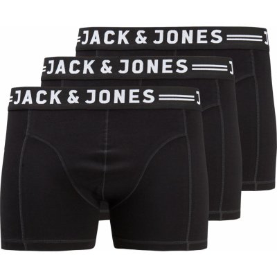 Jack&Jones Plus pánské boxerky Jacsense 12147591 black 3Pack