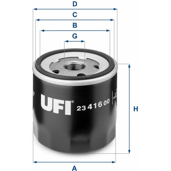 Olejový filtr pro automobily Olejový filtr UFI 23.416.00