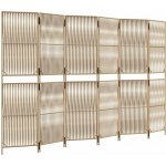 vidaXL Dělicí stěna 294 x 180 cm polyratan béžová 6 panelů 365387 – Zboží Dáma
