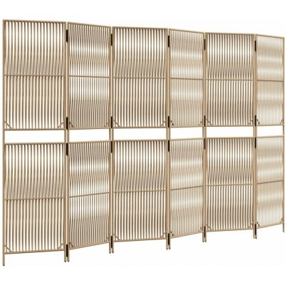 vidaXL Dělicí stěna 294 x 180 cm polyratan béžová 6 panelů 365387 – Zboží Dáma
