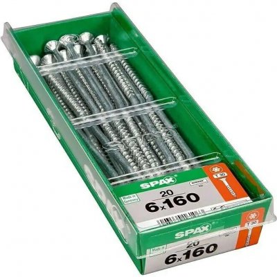 Spax Wirox Univerzální vrut T-Star plus, ø 6 × 160 mm, TX30, zápustná hlava, 20 ks 4191010601612 – Hledejceny.cz