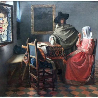 Grafika Vermeer : La Jeune Fille au Verre de Vin 1658-1660 1000 dílků – Zboží Mobilmania