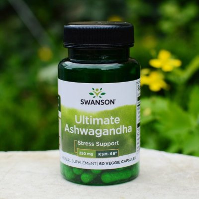 Swanson Ashwagandha Ultimate KSM-66 250 mg 60 rostlinných kapslí