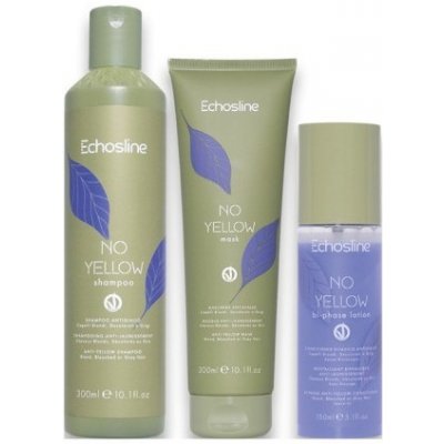 Echosline No Yellow System Letní Set - Šampon 300 ml + maska 300 ml + dvoufázový kondicionér 150 ml