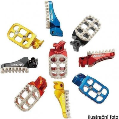 ACCEL stupačky KTM SX/SXF/EXC/EXC-F 02-15, nastavitelná šířka, barva oranžová, (sada 2 kusů) – Zboží Mobilmania