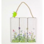 AKCIA! ZÁVES TABUĽKA KVETY DREVO 19,5x1x19CM BIELA – Hledejceny.cz