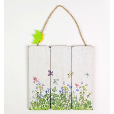 AKCIA! ZÁVES TABUĽKA KVETY DREVO 19,5x1x19CM BIELA – Hledejceny.cz