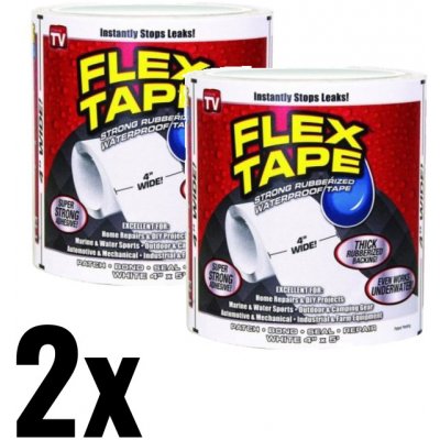 Univerzální a vodotěsná lepící páska - Flex Tape (bílá) 2 kusy = množstevní SLEVA
