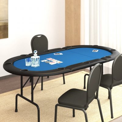 vidaXL Skládací deska na poker pro 10 hráčů modrá 206 x 106 x 75 cm – Zbozi.Blesk.cz