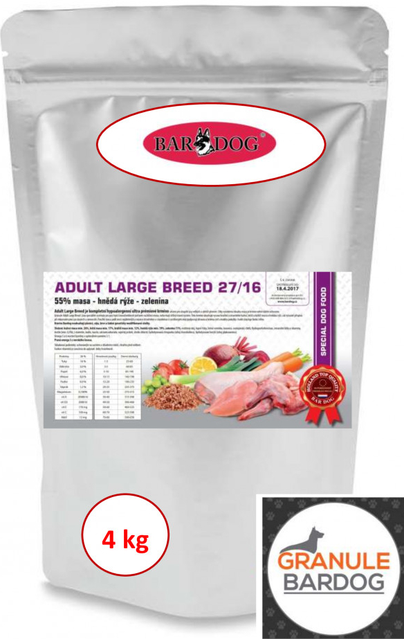 Bardog Hypoalergenní Adult Large Breed 27/16 4 kg