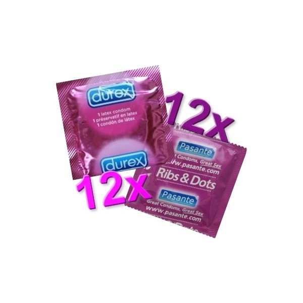 Pasante + Durex Sada kondomů pro intenzivní dráždění ženy s vroubky a  výstupky 24ks od 162 Kč - Heureka.cz