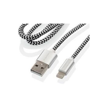 GoGEN LIGHTN100MM24T USB / lightning, opletený, zkumavka, 1m, stříbrný