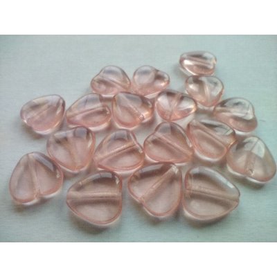 Skleněné korálky srdce 11x11 mm rosalin 18ks – Sleviste.cz