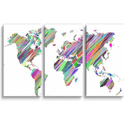 Sablio Obraz - 3-dílný Barevné světadíly - 120x80 cm – Hledejceny.cz