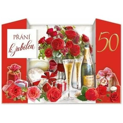 ARGUS Přání k 50. narozeninám skládací 75-676c50 – Sleviste.cz