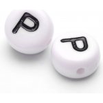 Bílá písmenka, kolečko, 7x4mm – Zboží Dáma