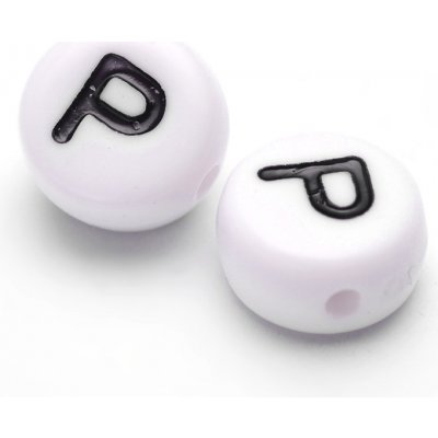 Bílá písmenka, kolečko, 7x4mm – Hledejceny.cz