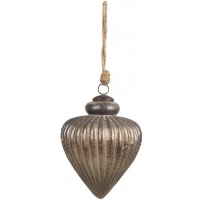 Clayre & Eef Zlatohnědá vintage skleněná vánoční ozdoba - 13*17 cm – Hledejceny.cz