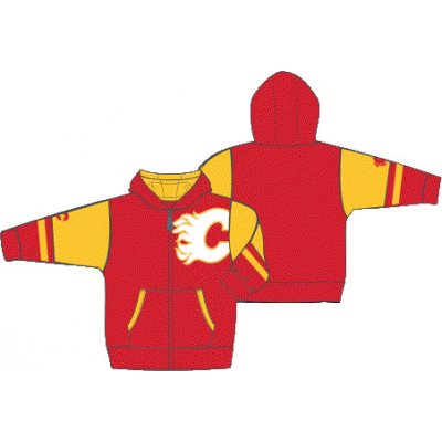 Outerstuff dětská mikina Calgary Flames Faceoff Colorblocked Fleece Full-Zip – Zboží Mobilmania