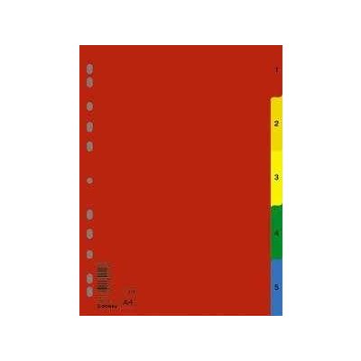 Donau Rejstříky , 1-5, mix barev, plastový, A4, DONAU 17906