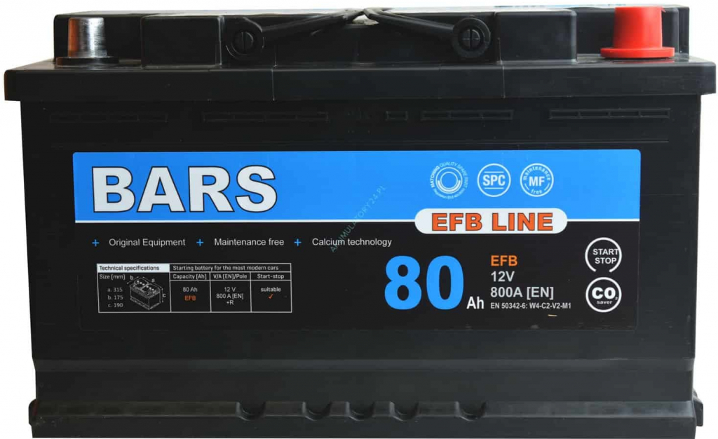 BARS EFB Line 12V 80Ah 800A