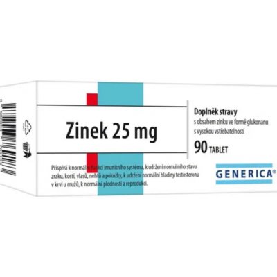 Generica Zinek 25 mg 90 tablet – Hledejceny.cz