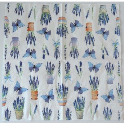 Ubrousek na decoupage Květiny Levandule a motýli – Hledejceny.cz