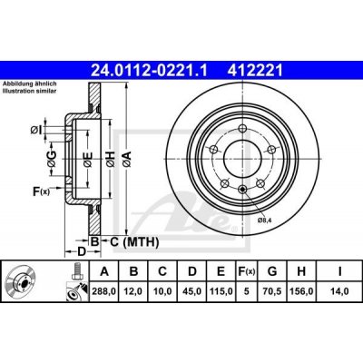 Brzdový kotouč ATE 24.0112-0221.1 (24011202211) | Zboží Auto