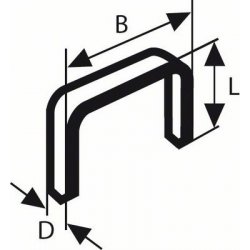 Nerezové sponky do sponkovaček Bosch PTK 3,6 LI, PTK 14 E Duotac, HT 8, HT 14, HMT 53 a HMT 57 - 8x11.4x0.74mm, 1000ks, typ 53 (2609200215)