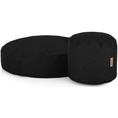 SakyPaky set - sedací vak Žiži a taburet tmavě šedý melír – Sleviste.cz