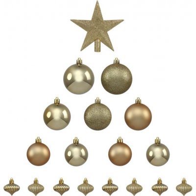 Fééric Lights and Christmas Vánoční koule s hvězdou sada 18 kusů zlaté – Hledejceny.cz