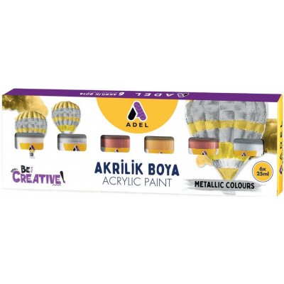 Adel akrylové barvy sada metalické 6 x 25 ml – Hledejceny.cz